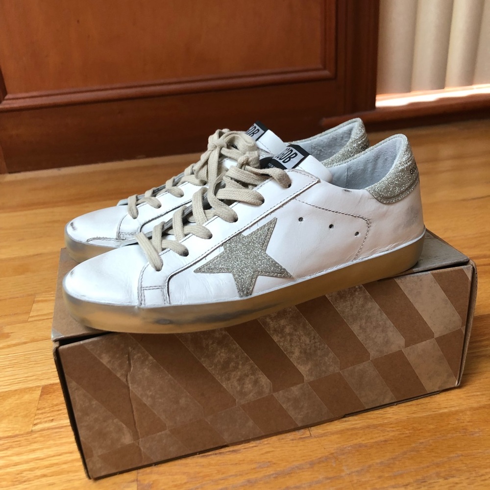 Golden Goose silver glitter sneakers